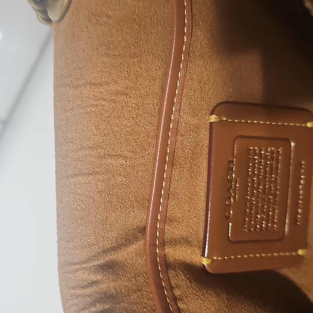 Coach Black and Brown Crossbody Bag with Gold Chain - Picture 2 of 5